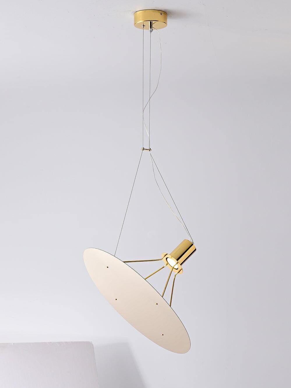 Gold Amisol disc pendant and ceiling canopy