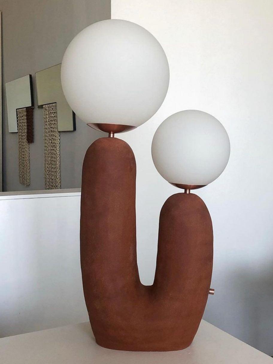 Macaroon Oo Ceramics Cactus Table Lamp - Cueteks