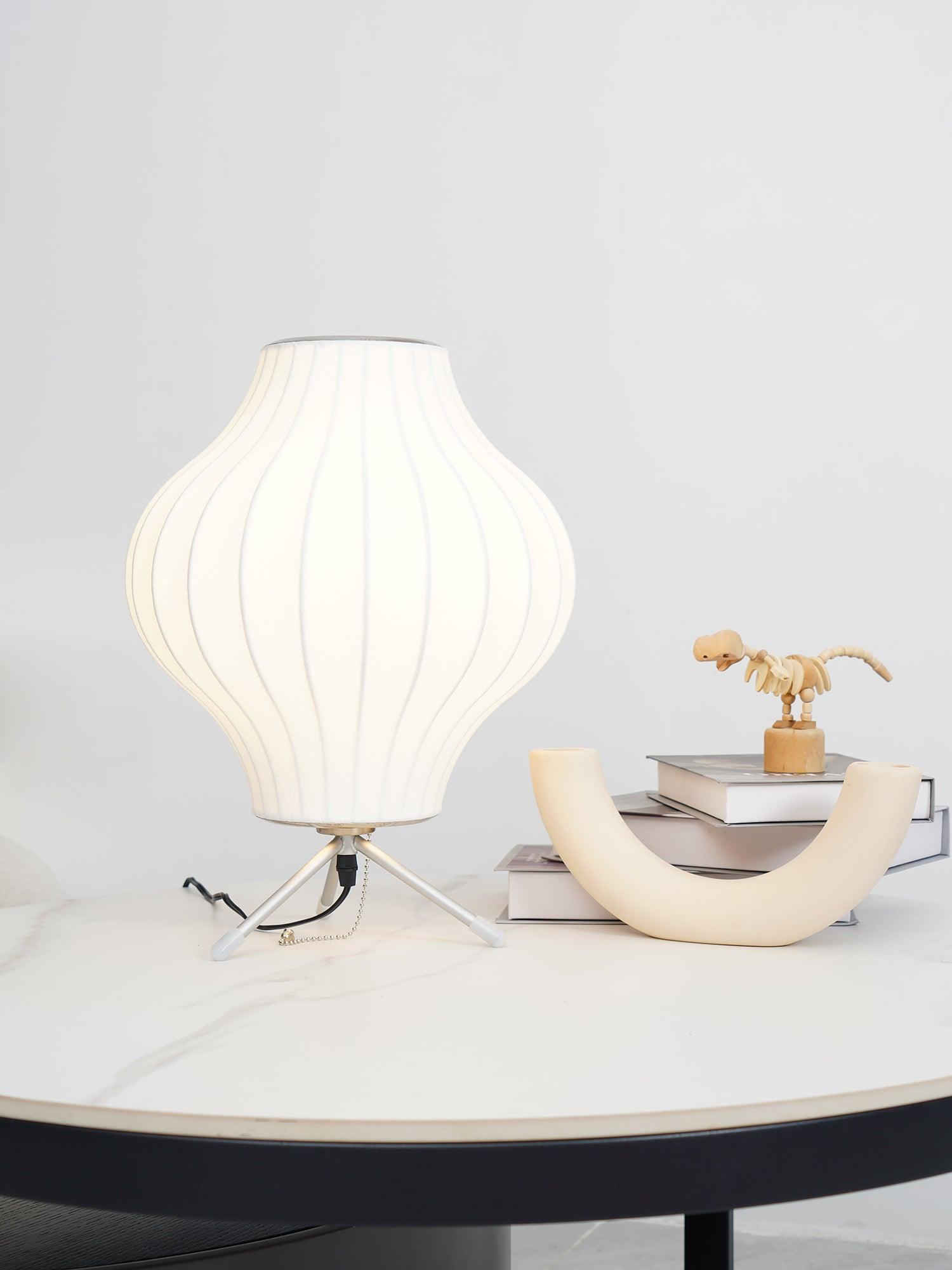 White Nelson Ball Shape Tripod Table Lamp - Cueteks