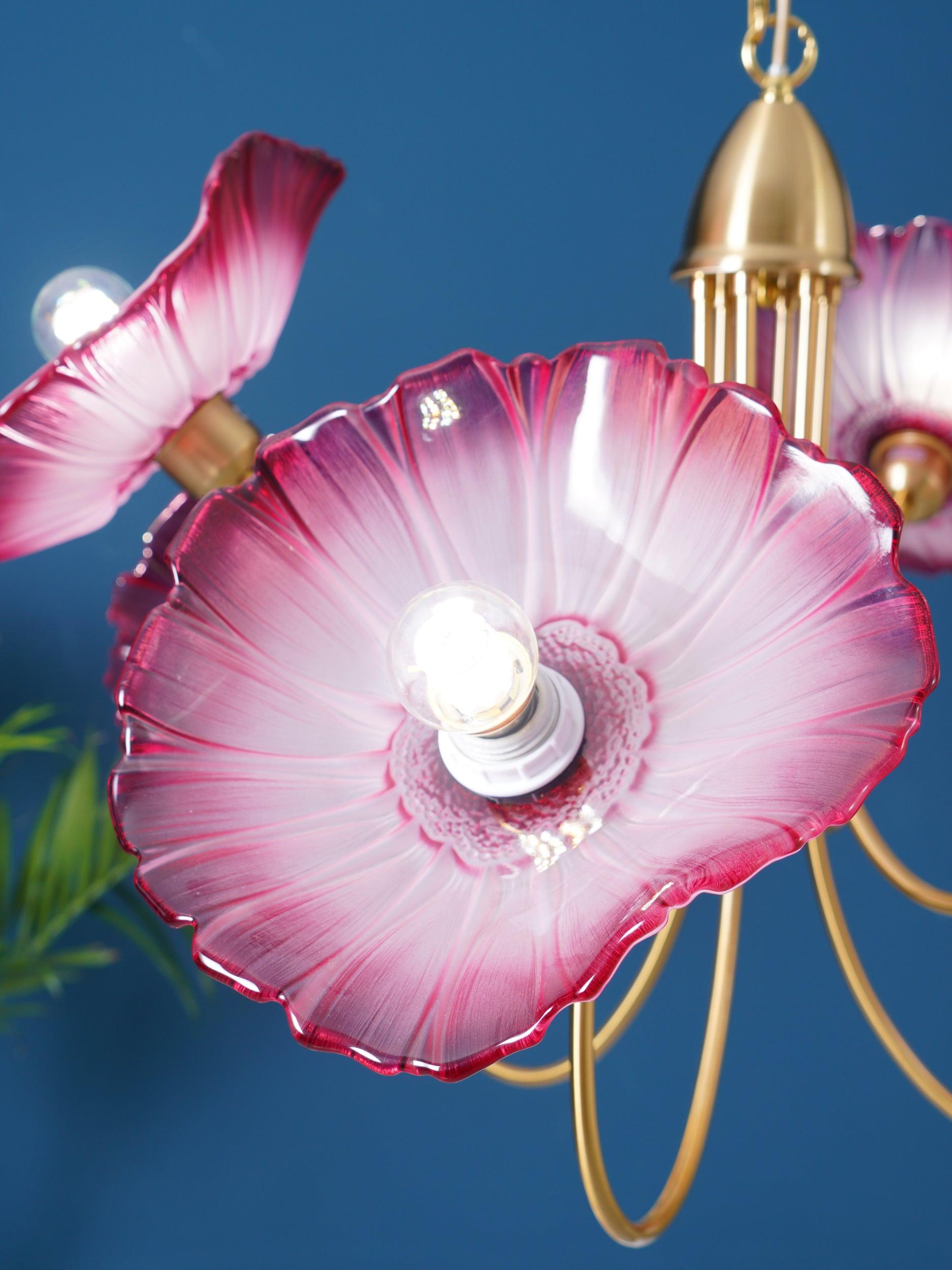 Lotus Leaf Glass Chandelier - Cueteks