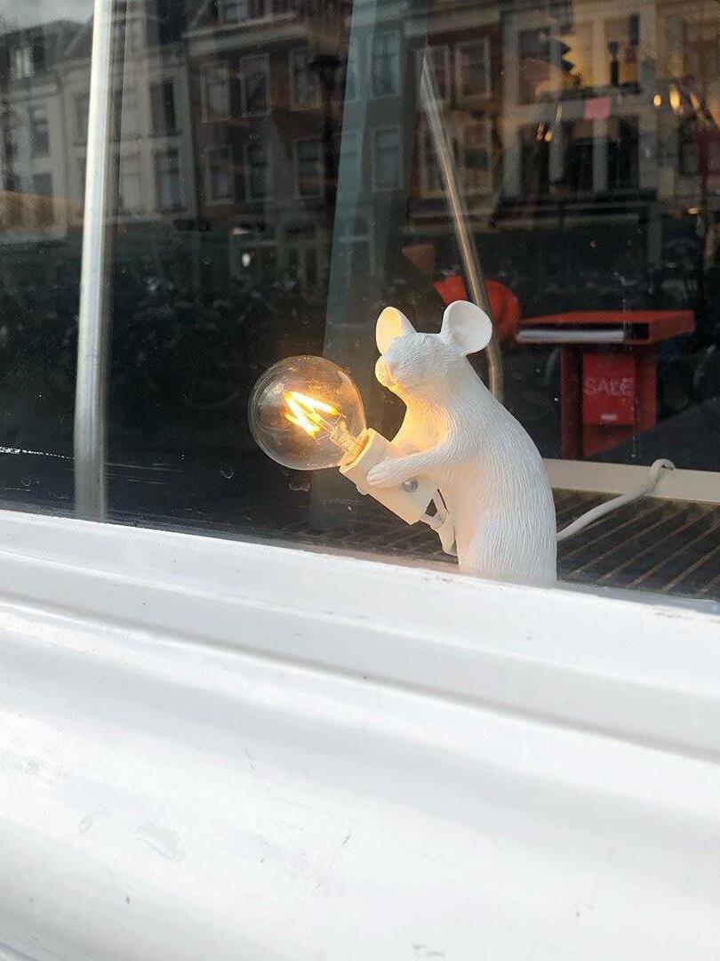 Resin White Mouse Shape Decorative Table Light - Cueteks