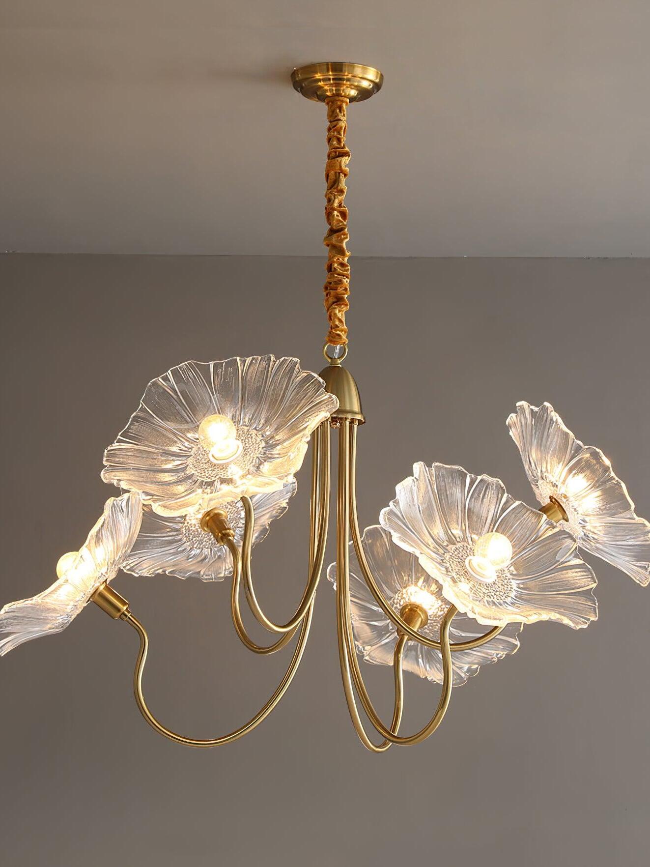 Lotus Leaf Glass Chandelier - Cueteks