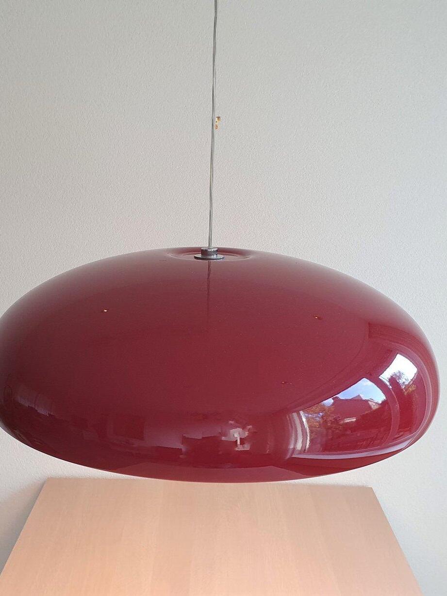 Close view of glossy red dome