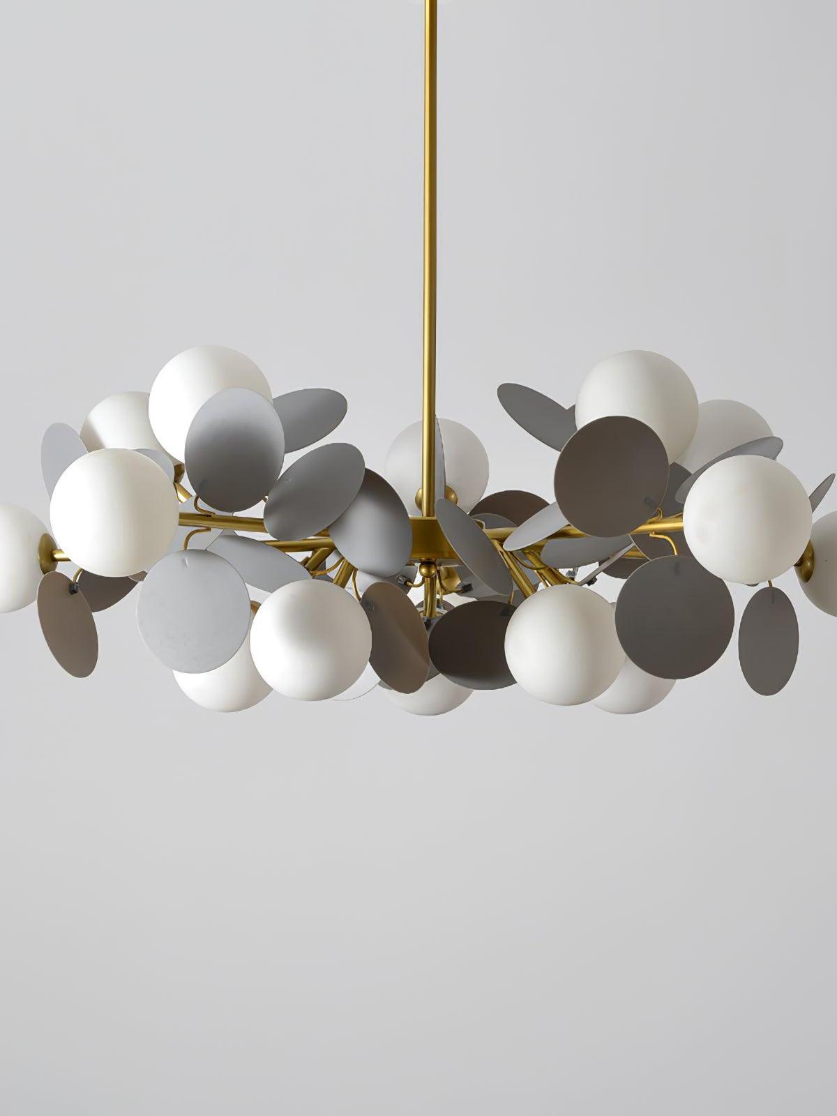 Unlit Grey-disc Off White Tree chandelier