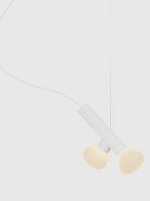 White two-head pendant with a pale cord