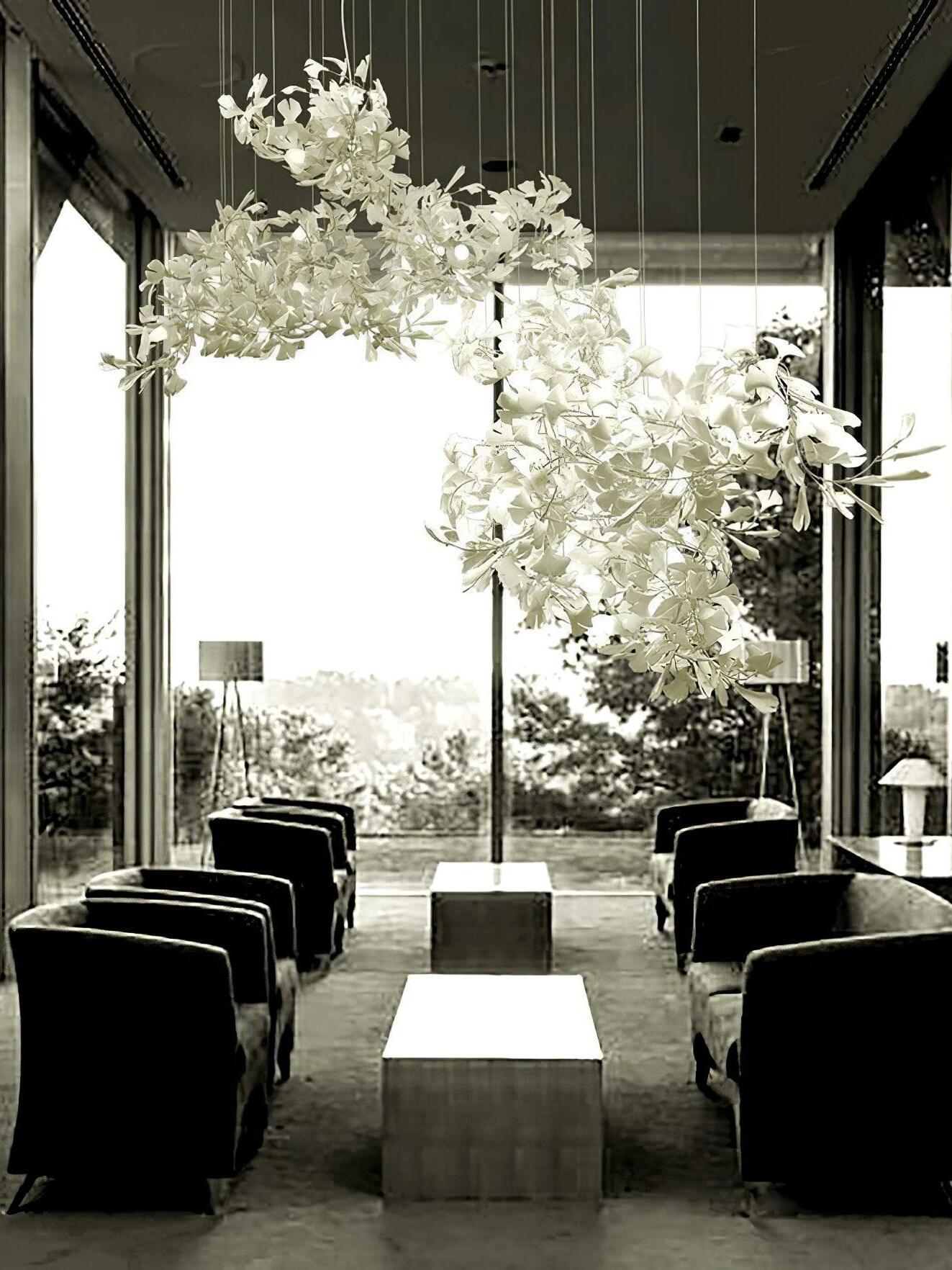 Modern Ceramics Flower Gingko Chandelier C - Cueteks