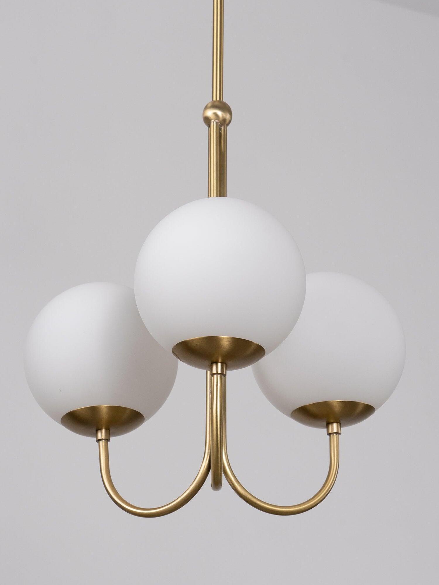 Three-globe pendant viewed from below