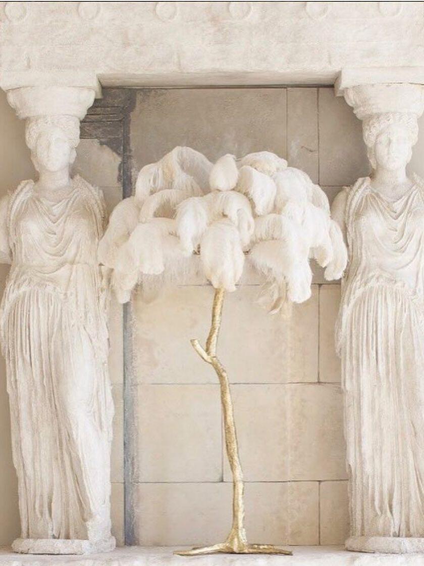 Ostrich Feather Resin Floor Light - Cueteks