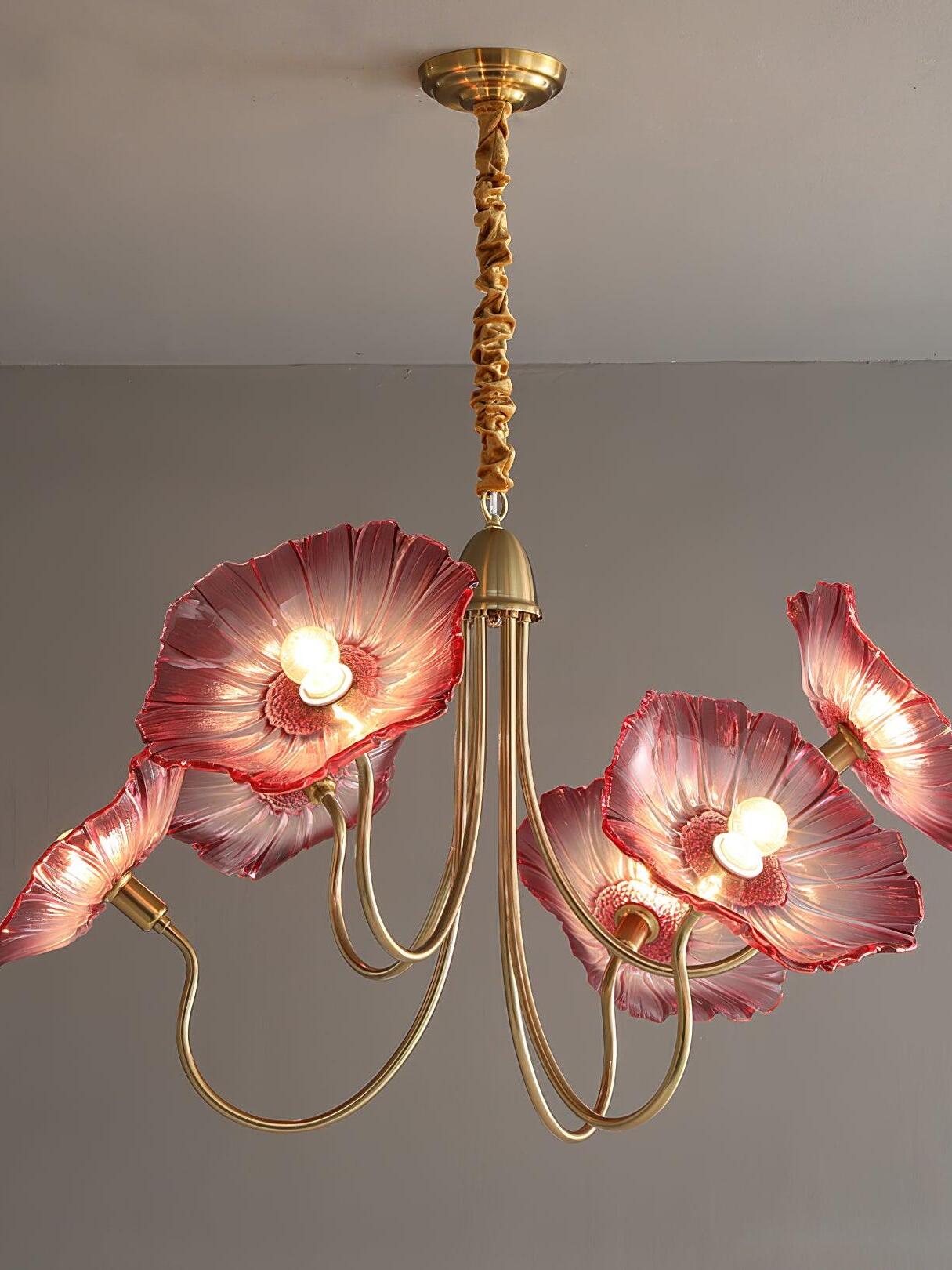 Lotus Leaf Glass Chandelier - Cueteks