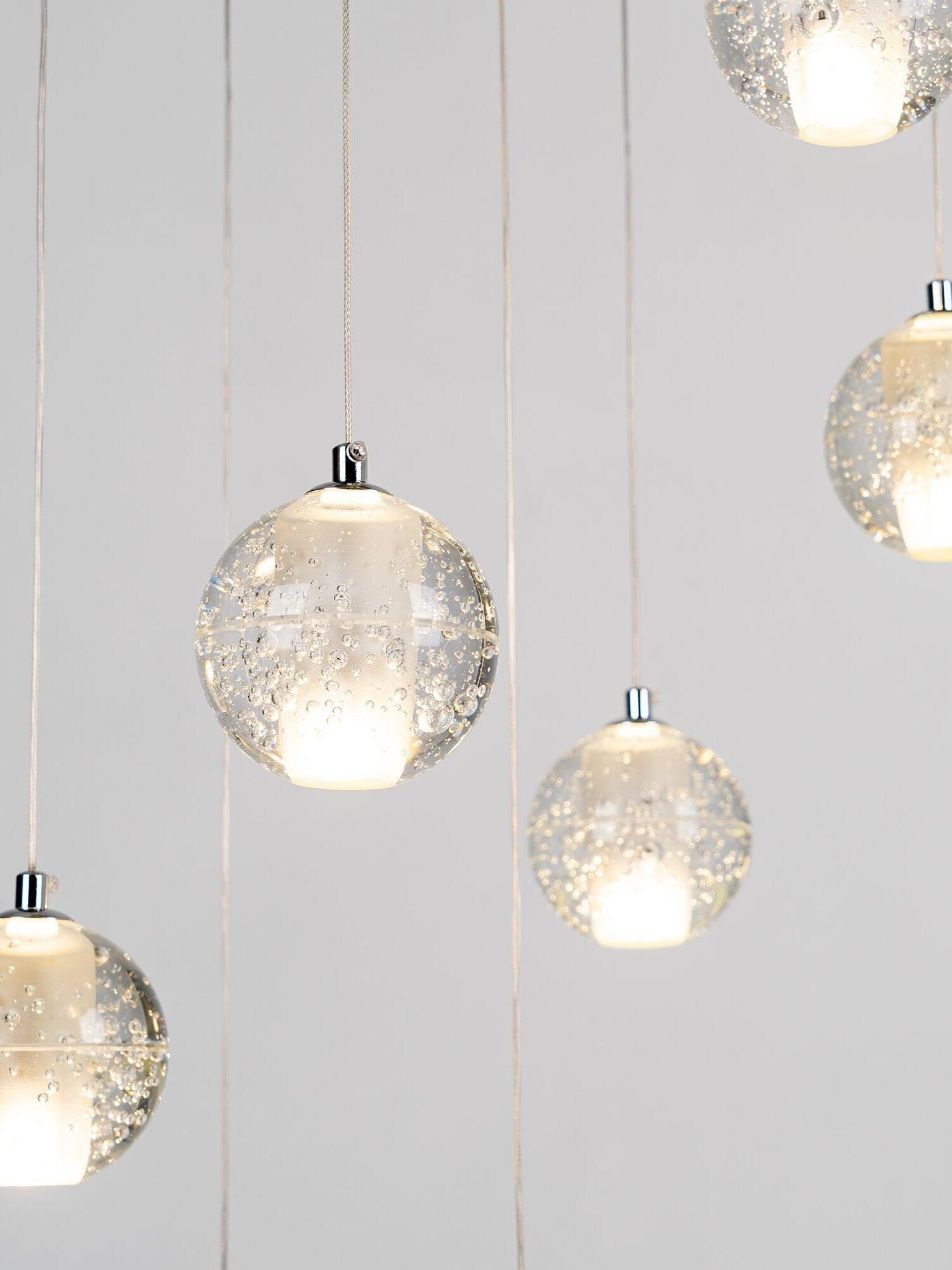 Round K9 Crystal Pendant Lamp - Cueteks