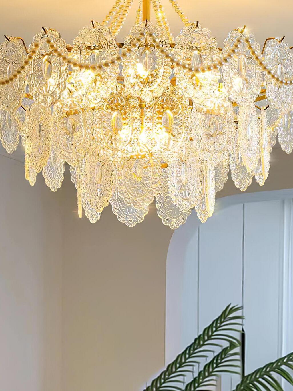 Pearls Glass Chandelier - Cueteks