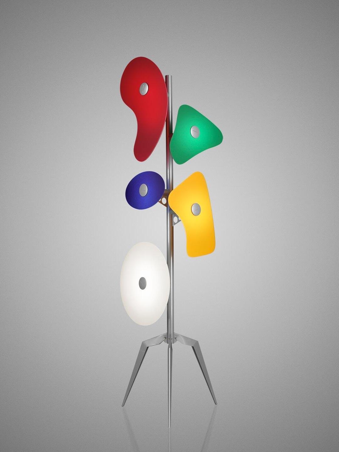 Orbital Multicolor floor lamp on grey background