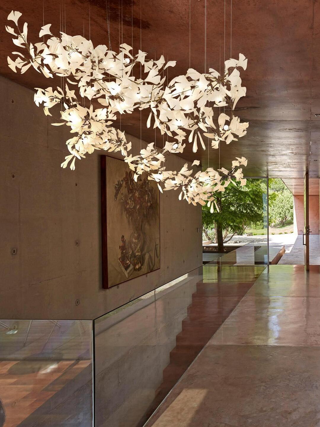 Modern Ceramics Flower Gingko Chandelier C - Cueteks