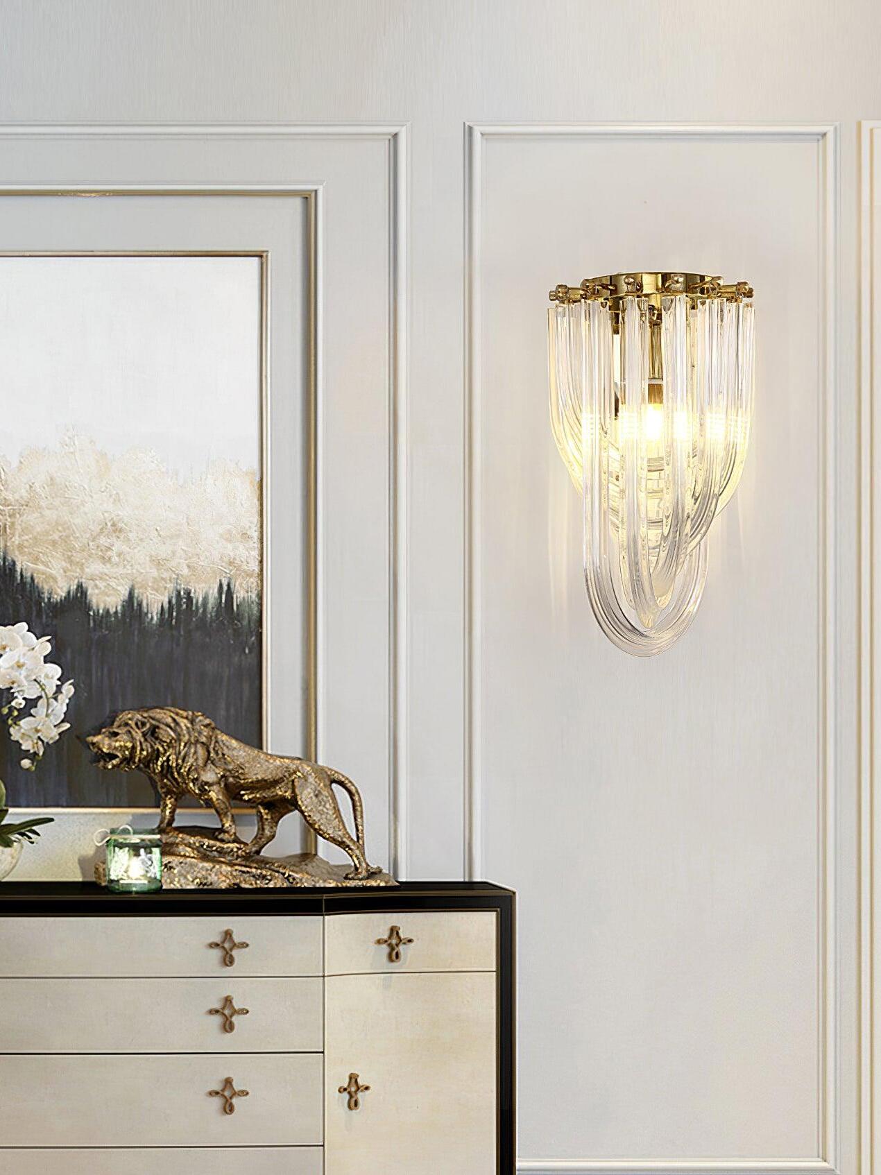 Mid Century Trevi Murano Elegant Wall Lamp - Cueteks
