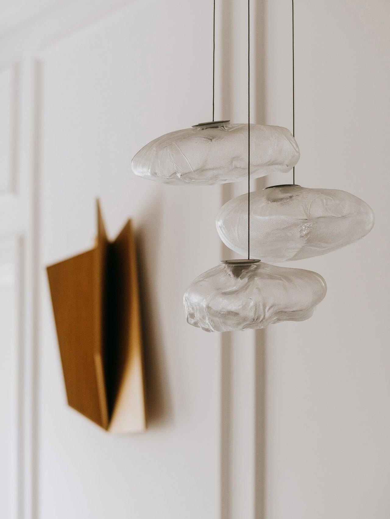 Transparent Glass Random Rectangle Multiple Pendant Lamp - Cueteks