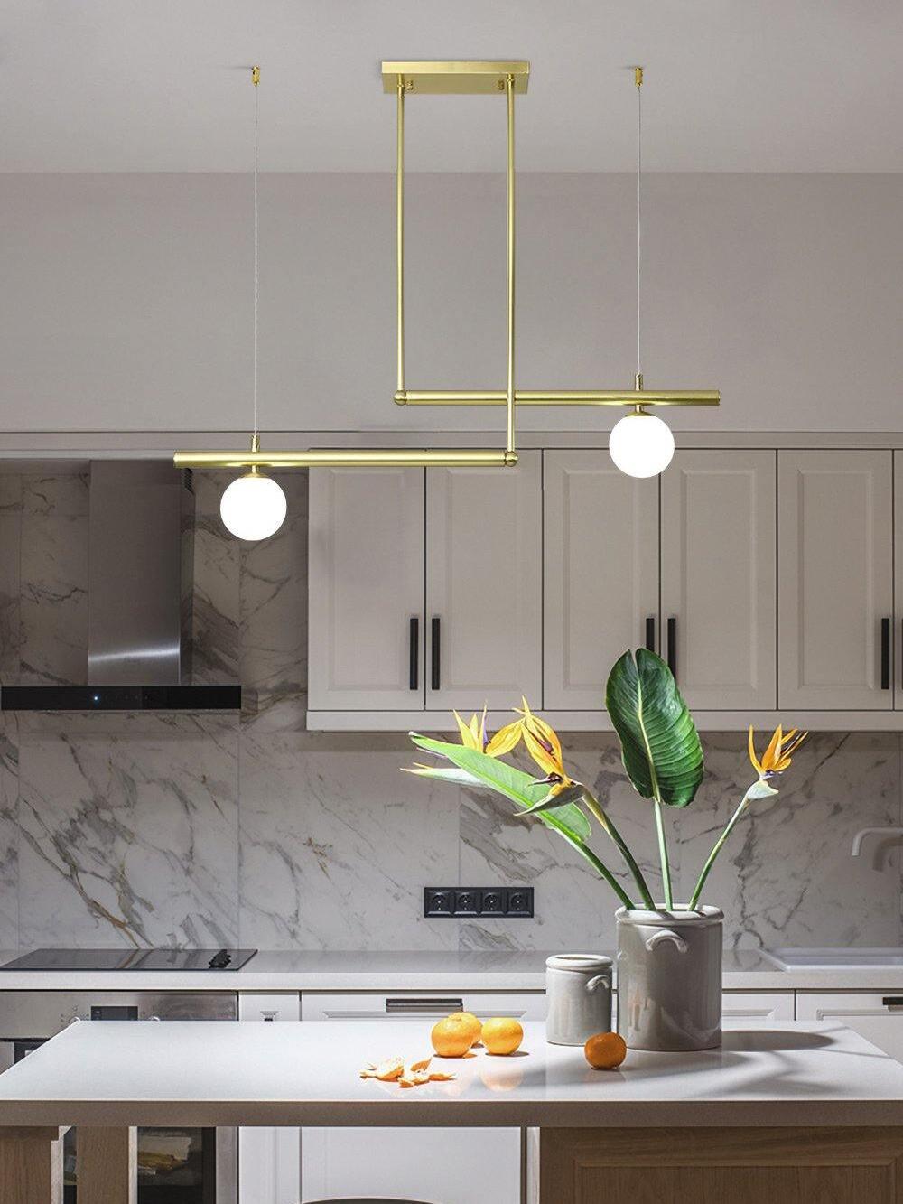 Multi-layer Rod Satellite Ball Ceiling Light - Cueteks