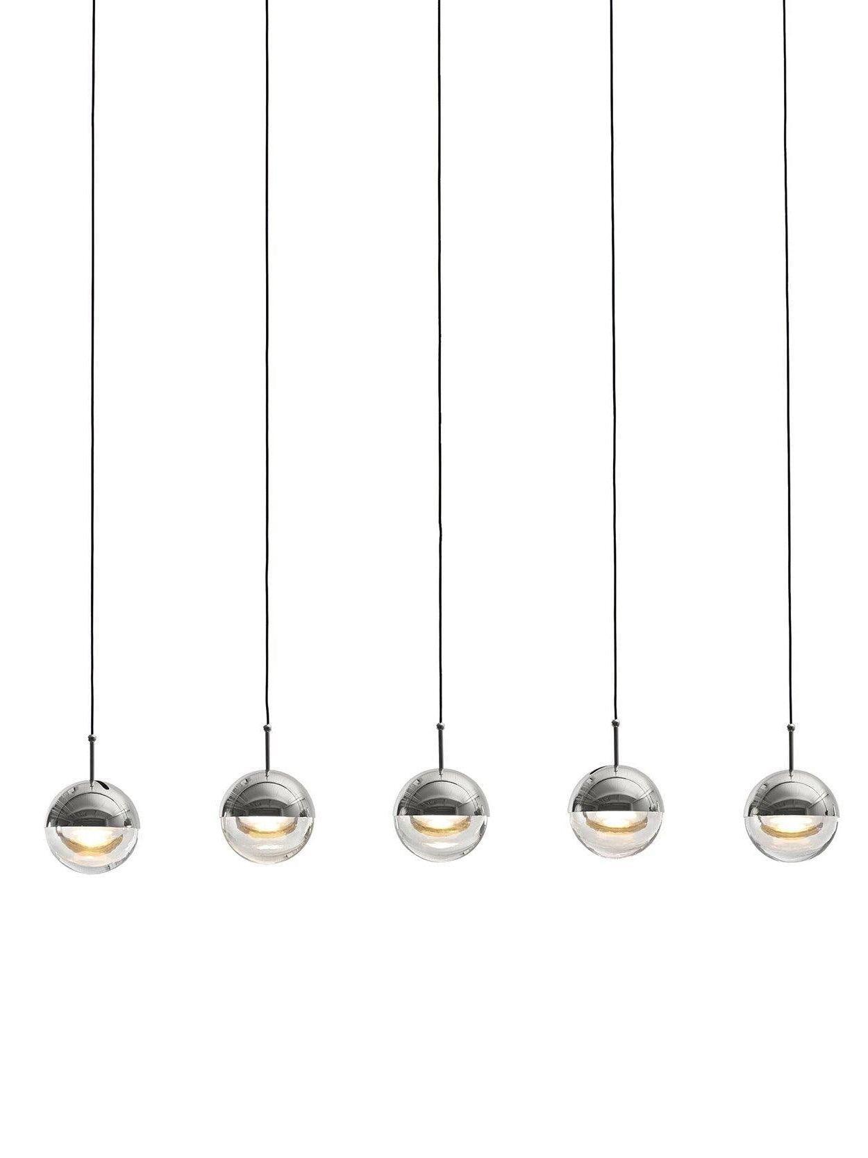 Modern Dora LED pendant lamp in Champagne Gold for Kitchen - Cueteks