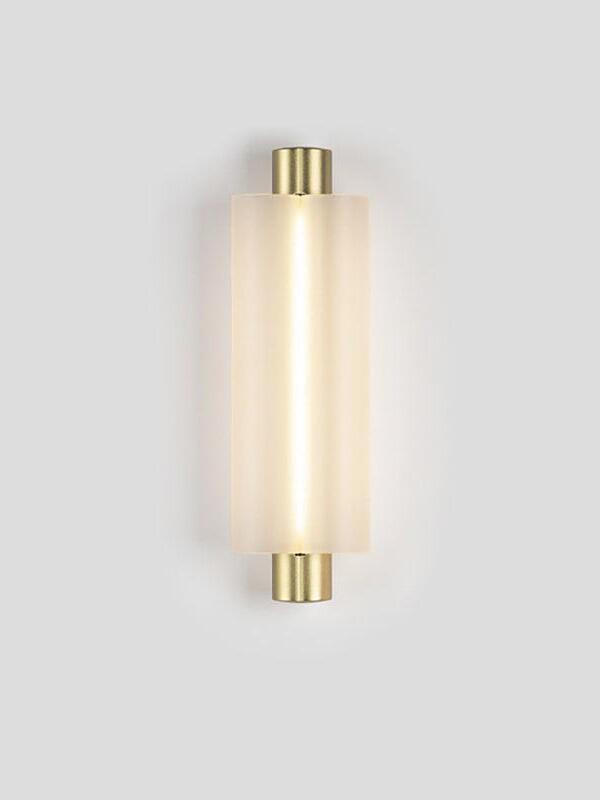Front Gold-labelled Metropol with lit pale shade and metal ends