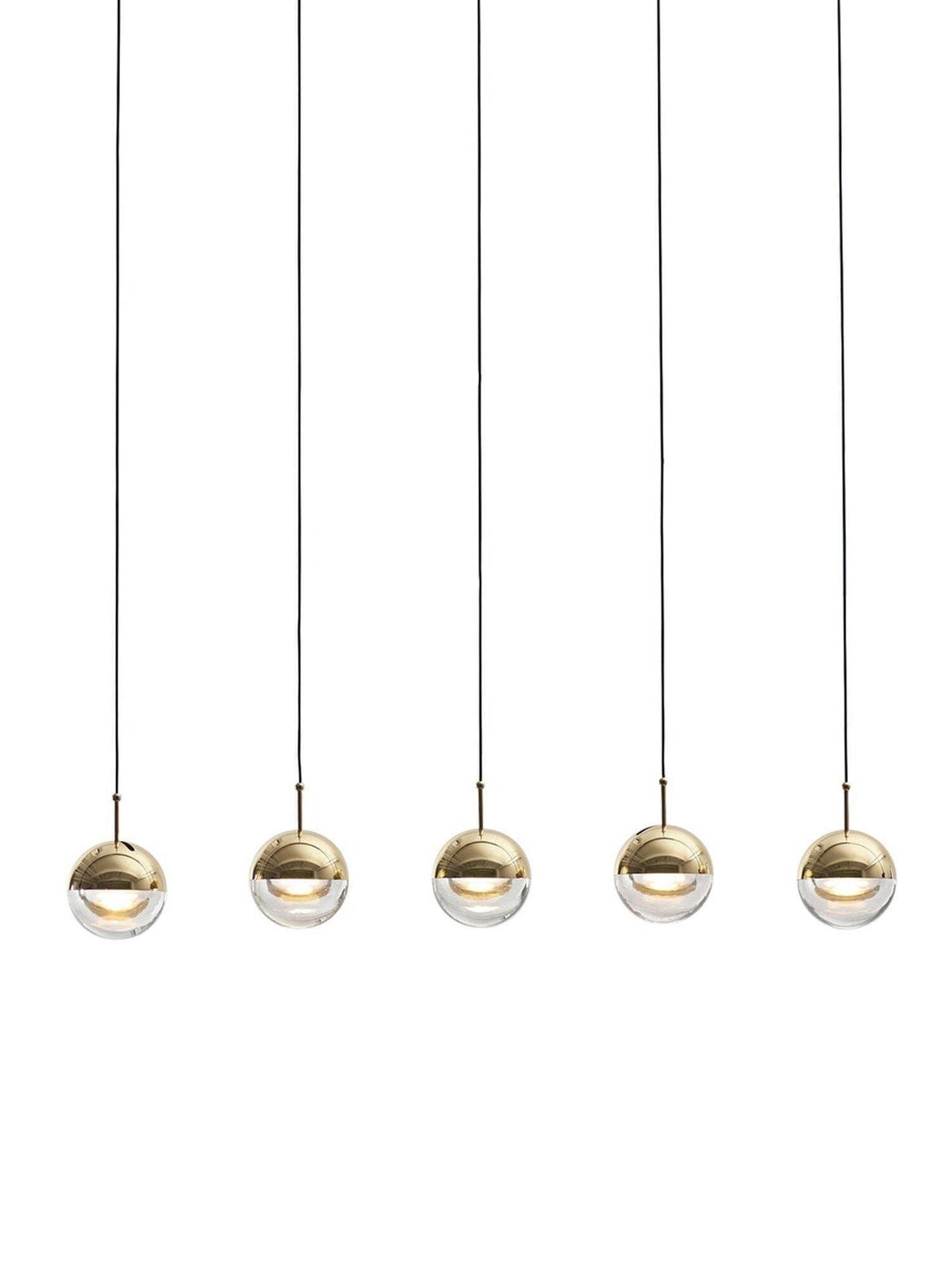 Modern Dora LED pendant lamp in Champagne Gold for Kitchen - Cueteks