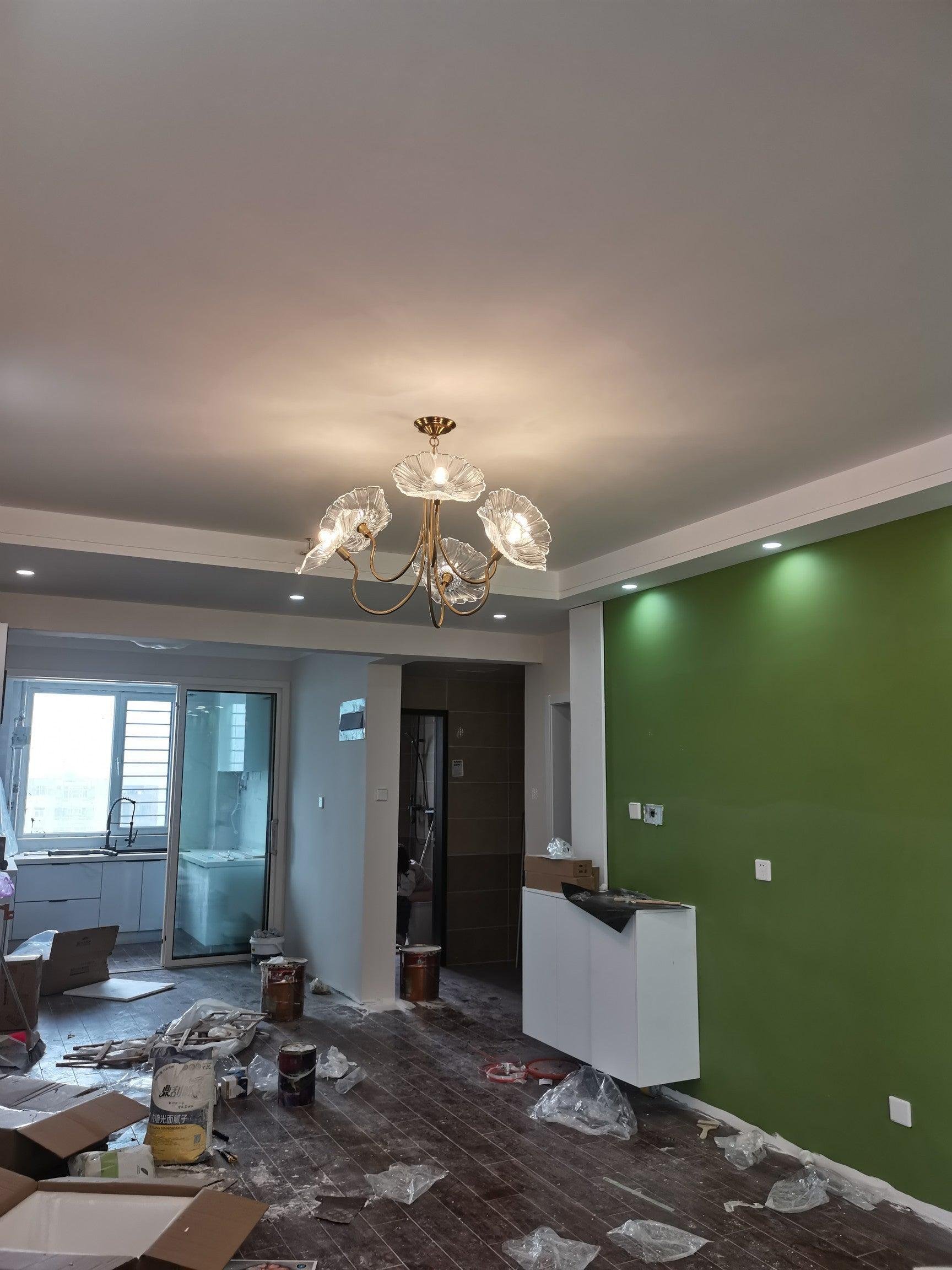 Lotus Leaf Glass Chandelier - Cueteks