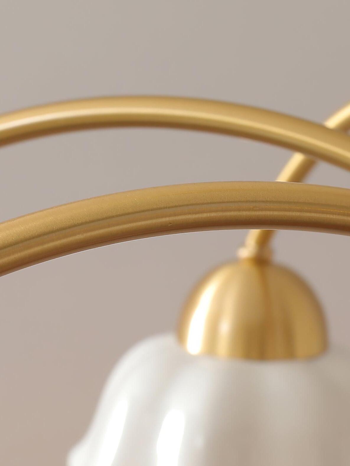 Swedish Modern Brass Chandelier - Cueteks