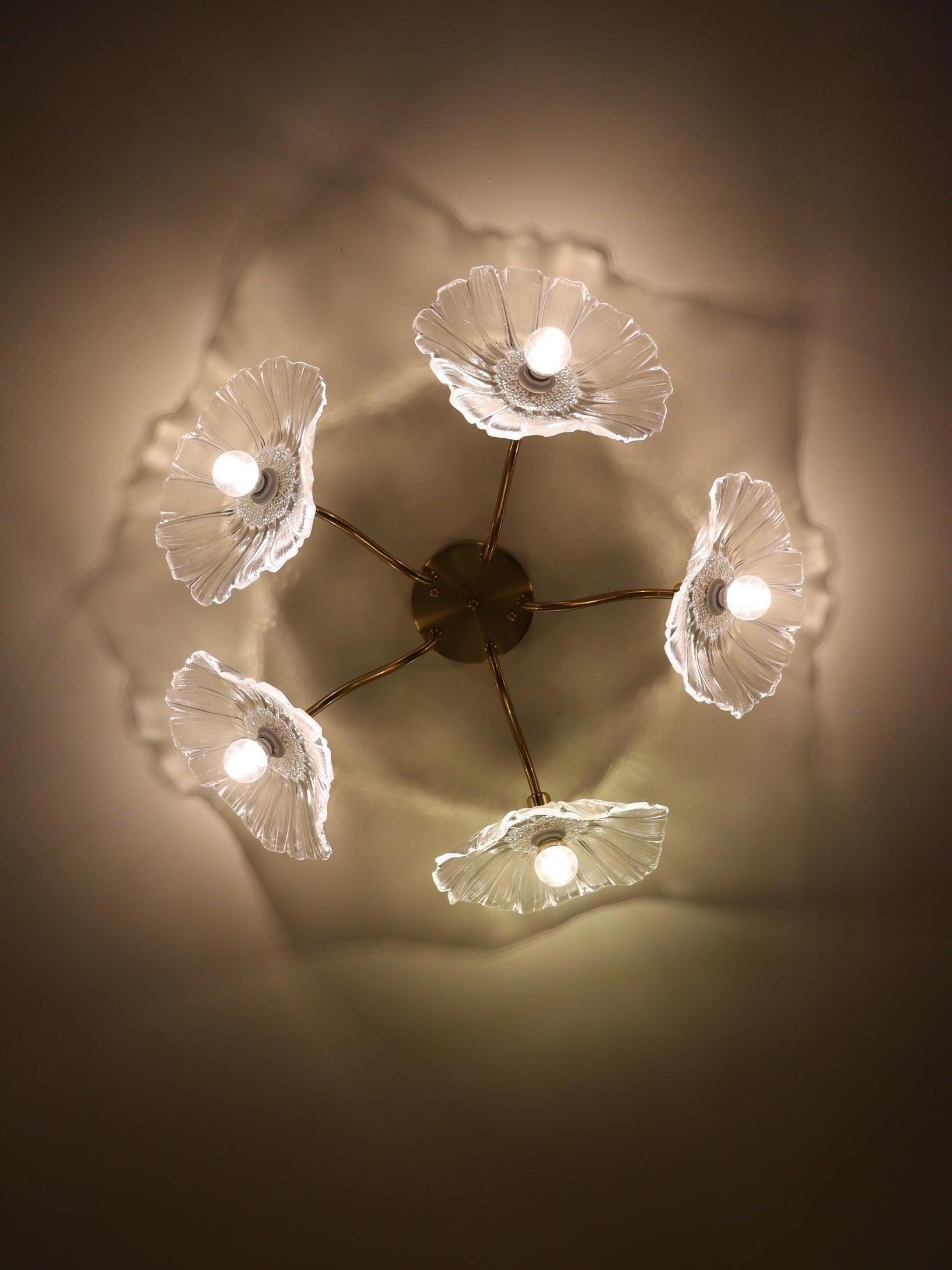 Lotus Leaf Glass Ceiling Lamp - Cueteks