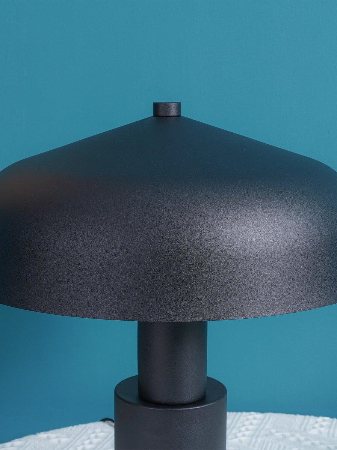 Close view of level black metal dome