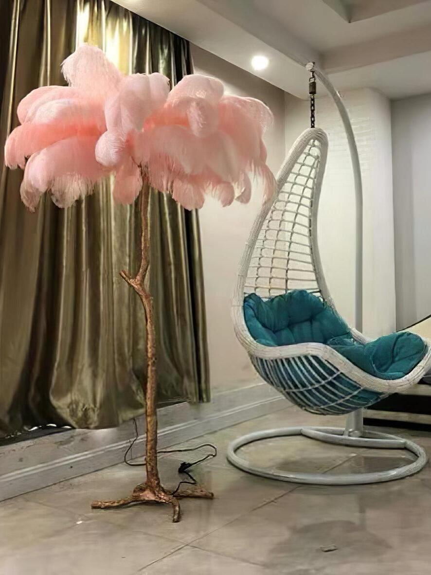 Ostrich Feather Resin Floor Light - Cueteks