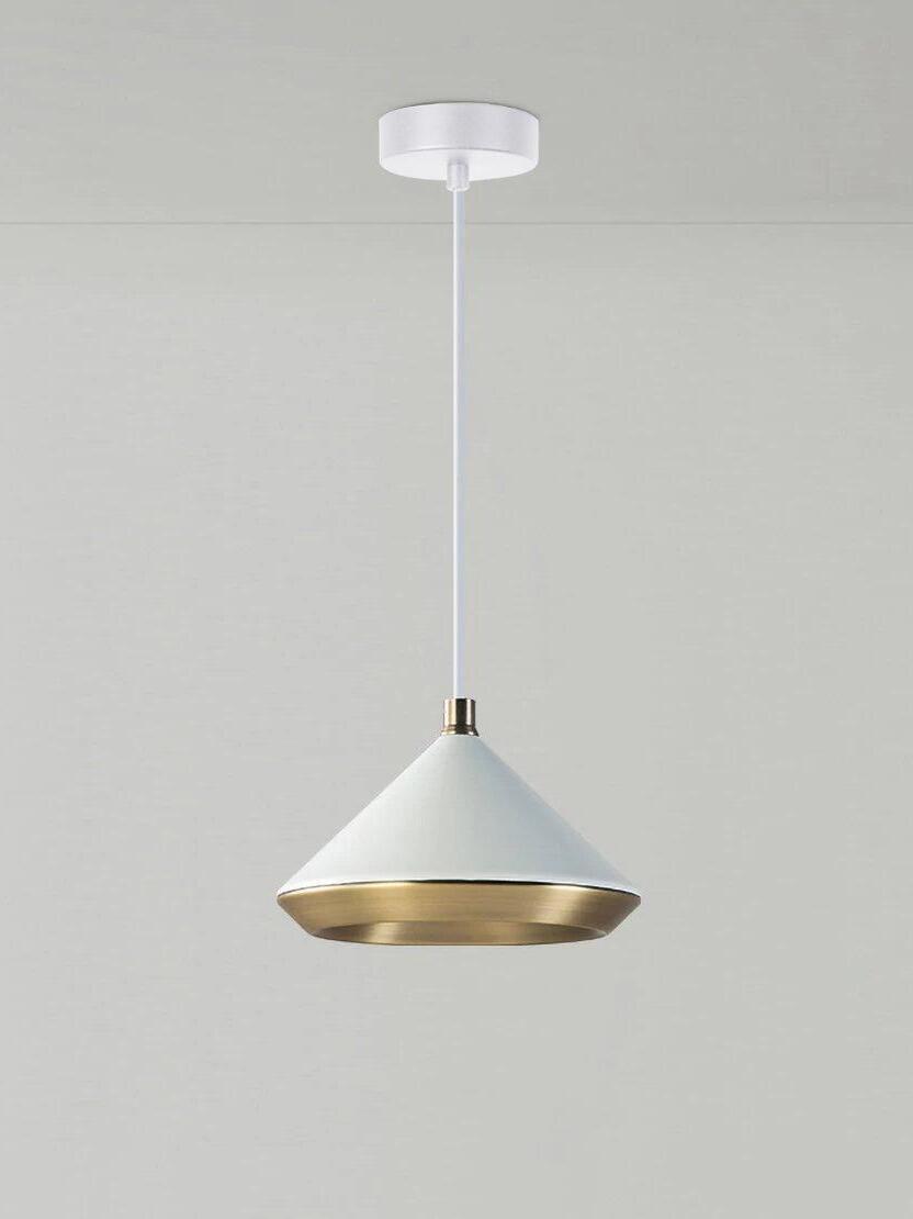 Matte White Shear cone viewed with its ceiling canopy