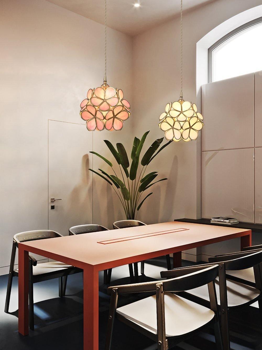 Glass Flower Petal Pendant Light - Cueteks