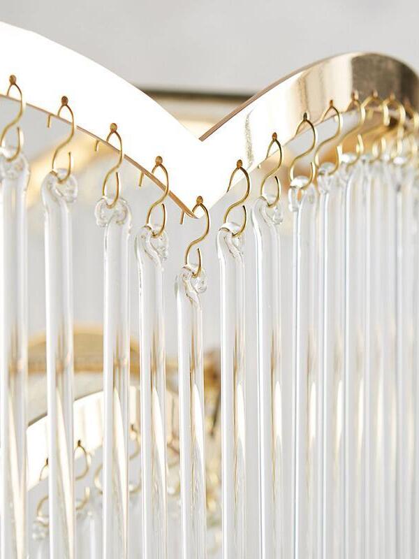 Classic Maria Theresa Multi-layer Glass Strips Chandelier - Cueteks