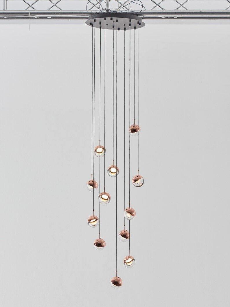 Modern Dora LED pendant lamp in Champagne Gold for Kitchen - Cueteks