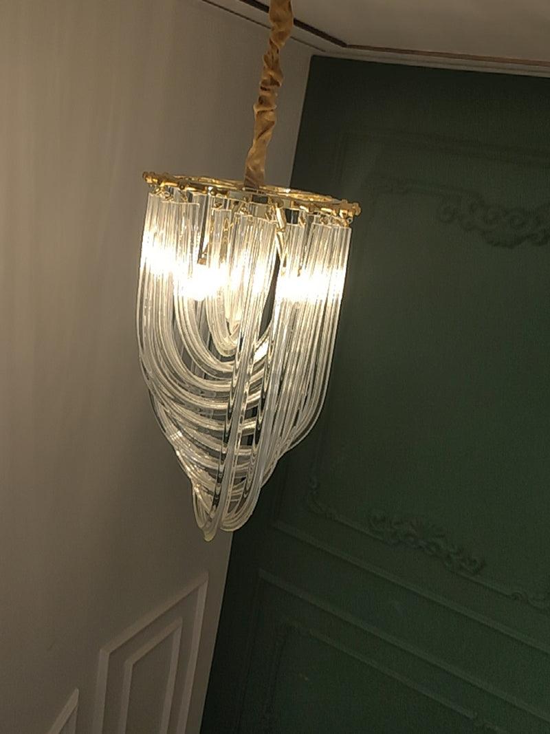 Modern Crystal pendant lamp in Champagne Gold for Restaurant - Cueteks