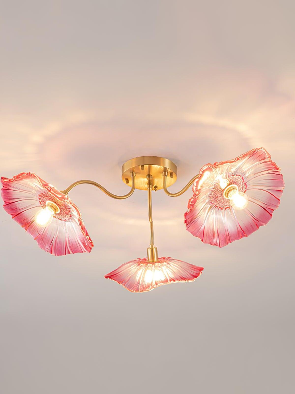 Lotus Leaf Glass Ceiling Lamp - Cueteks