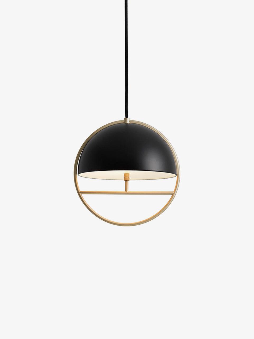 Black half-dome pendant within gold-colour ring