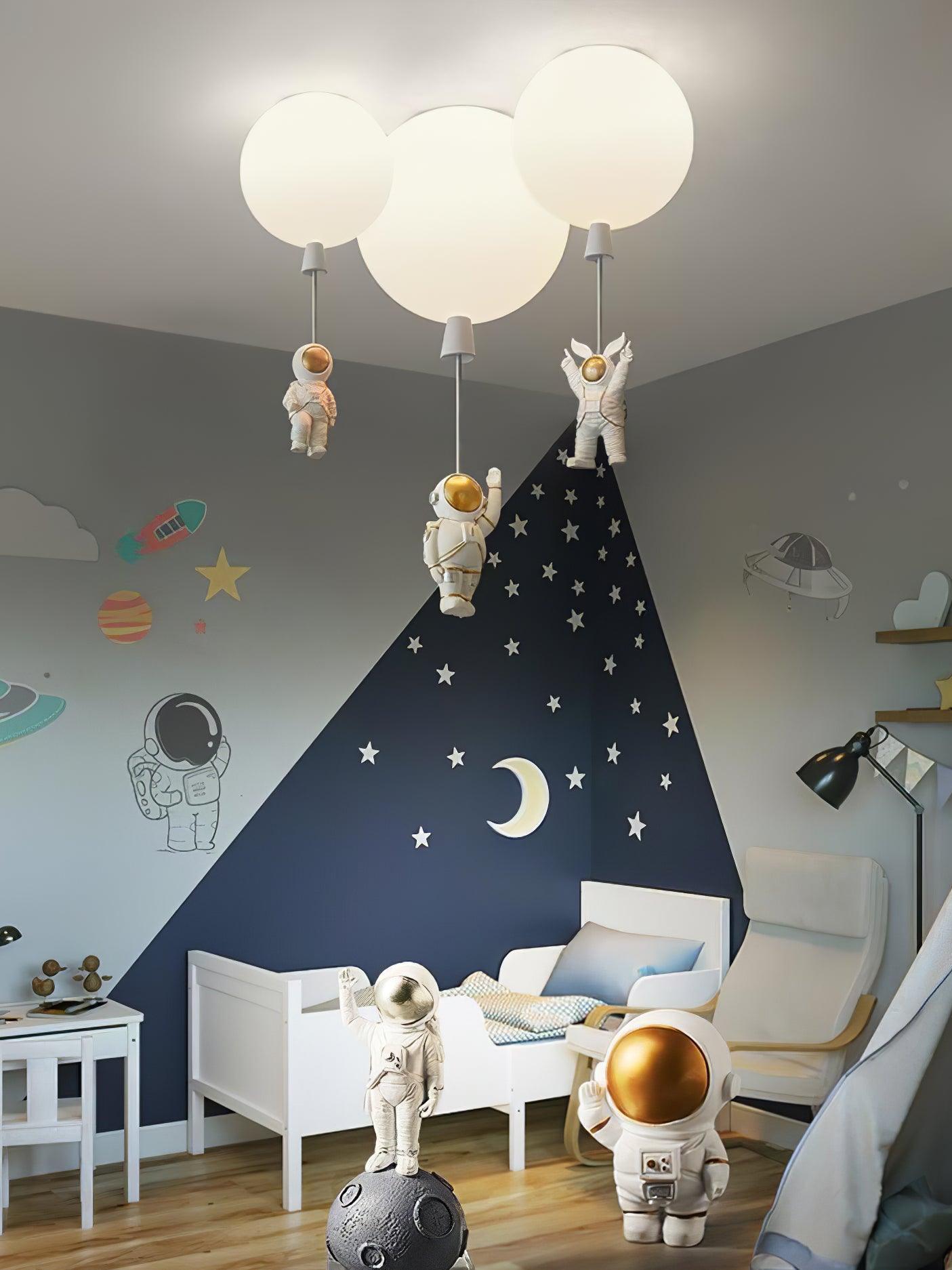 Creative Frosted Balloon Astronaut Children Ceiling Light - Cueteks