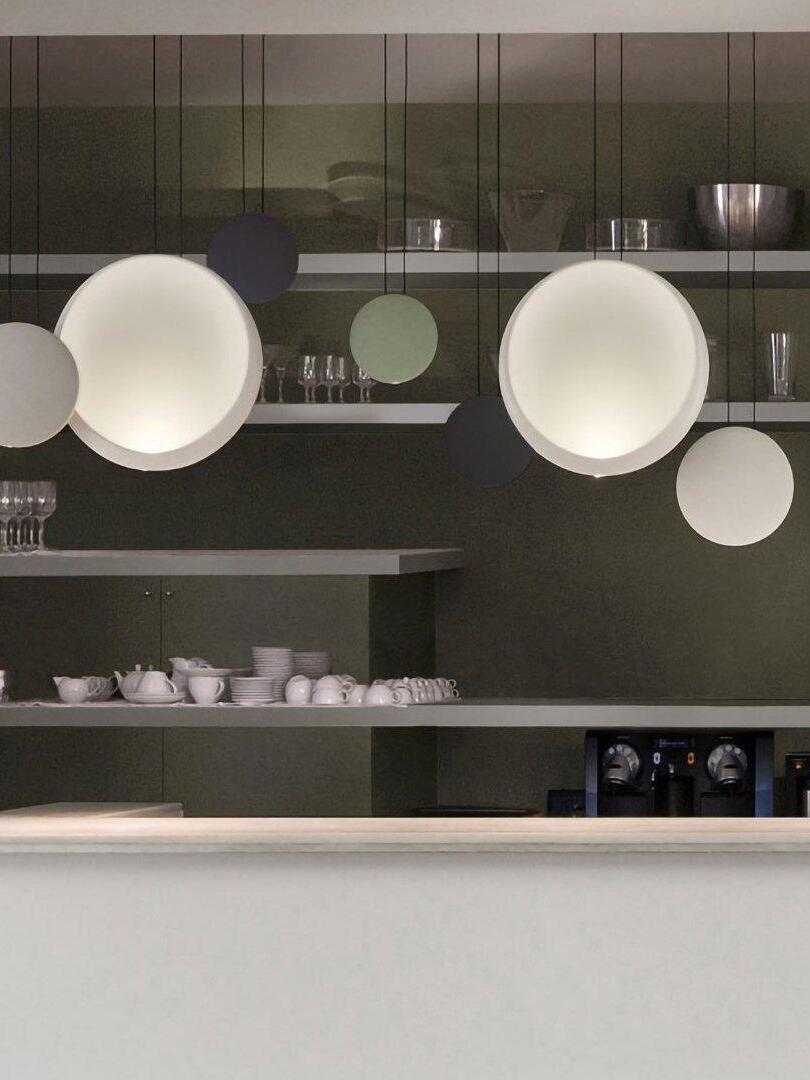 Resin Cosmos Multicolor Disc Pendant Light - Cueteks