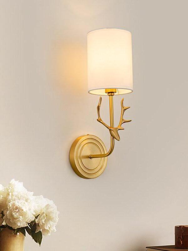 Brass Deer Head Wall Light - Cueteks