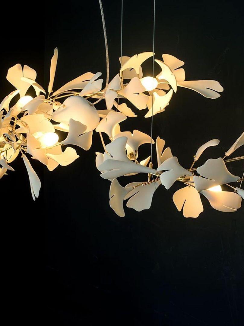 Creative Ceramics Gingko Flower Chandelier G - Cueteks