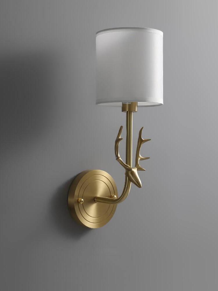 Brass Deer Head Wall Light - Cueteks
