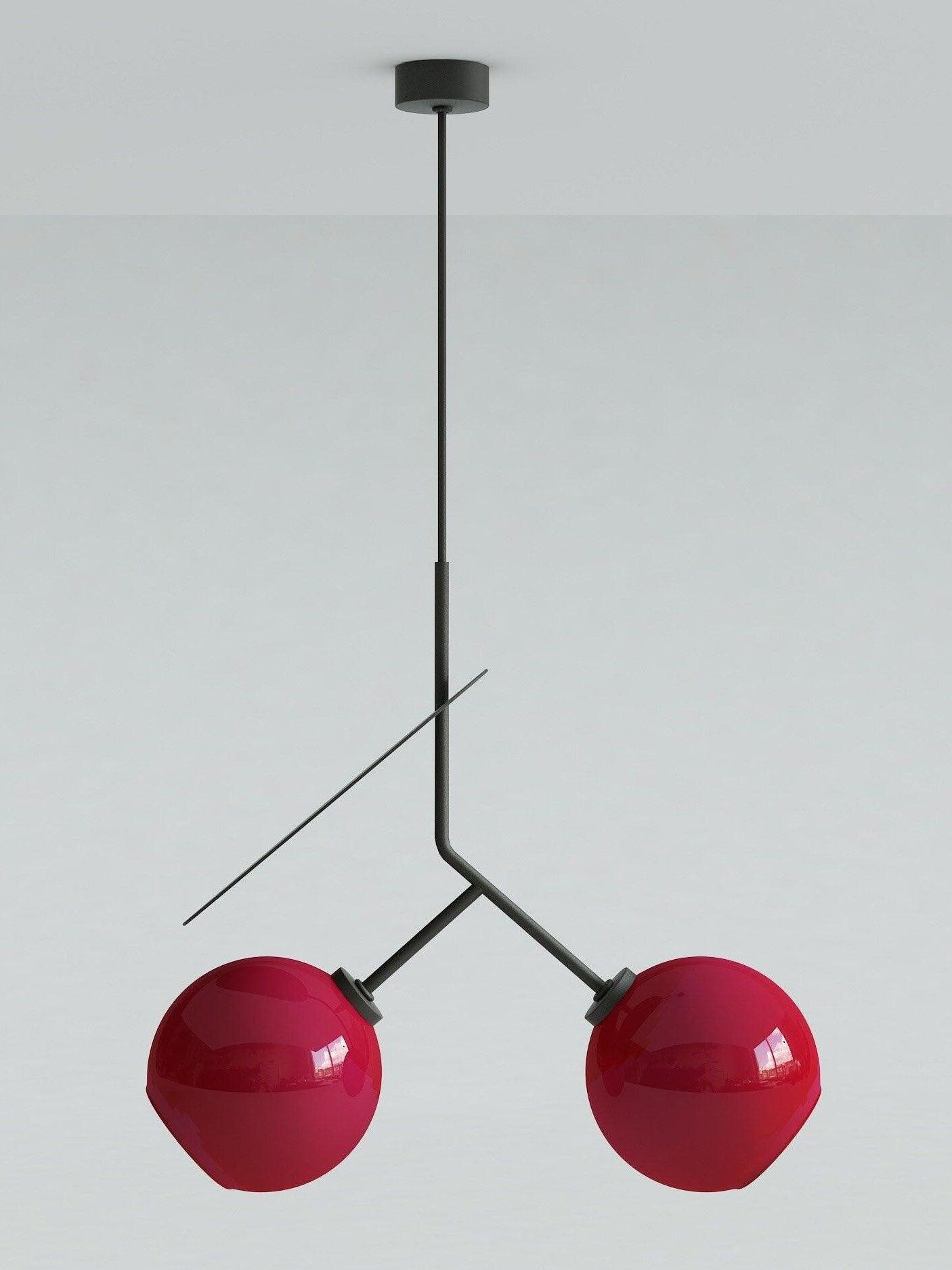 Black-and-Red double-shade Cherry pendant