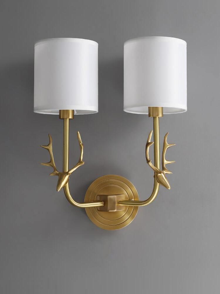 Brass Deer Head Wall Light - Cueteks