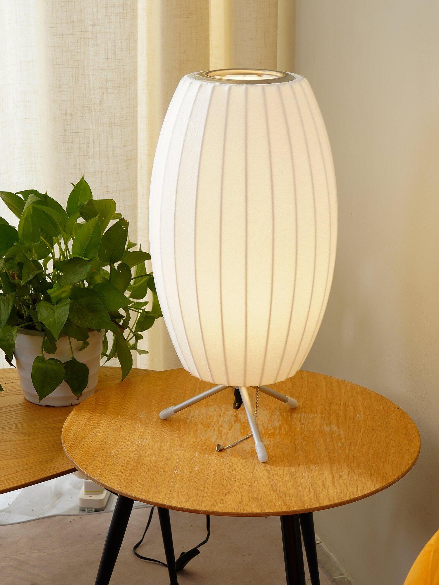 White Nelson Ball Shape Tripod Table Lamp - Cueteks