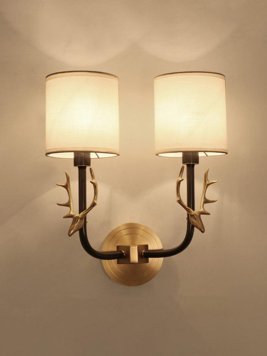 Brass Deer Head Wall Light - Cueteks