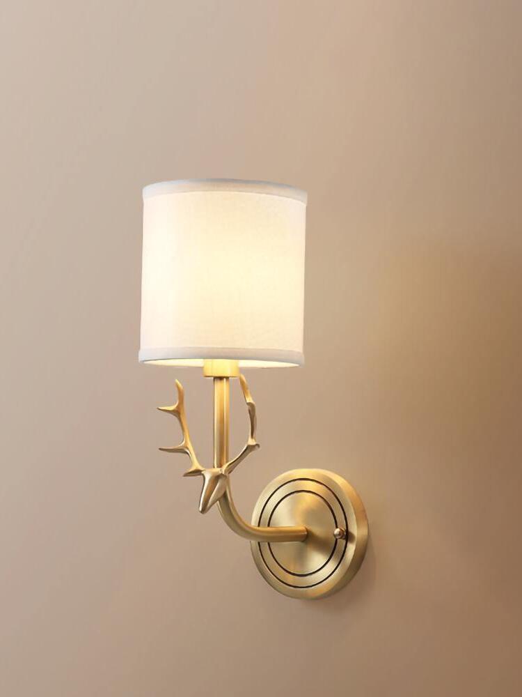 Brass Deer Head Wall Light - Cueteks
