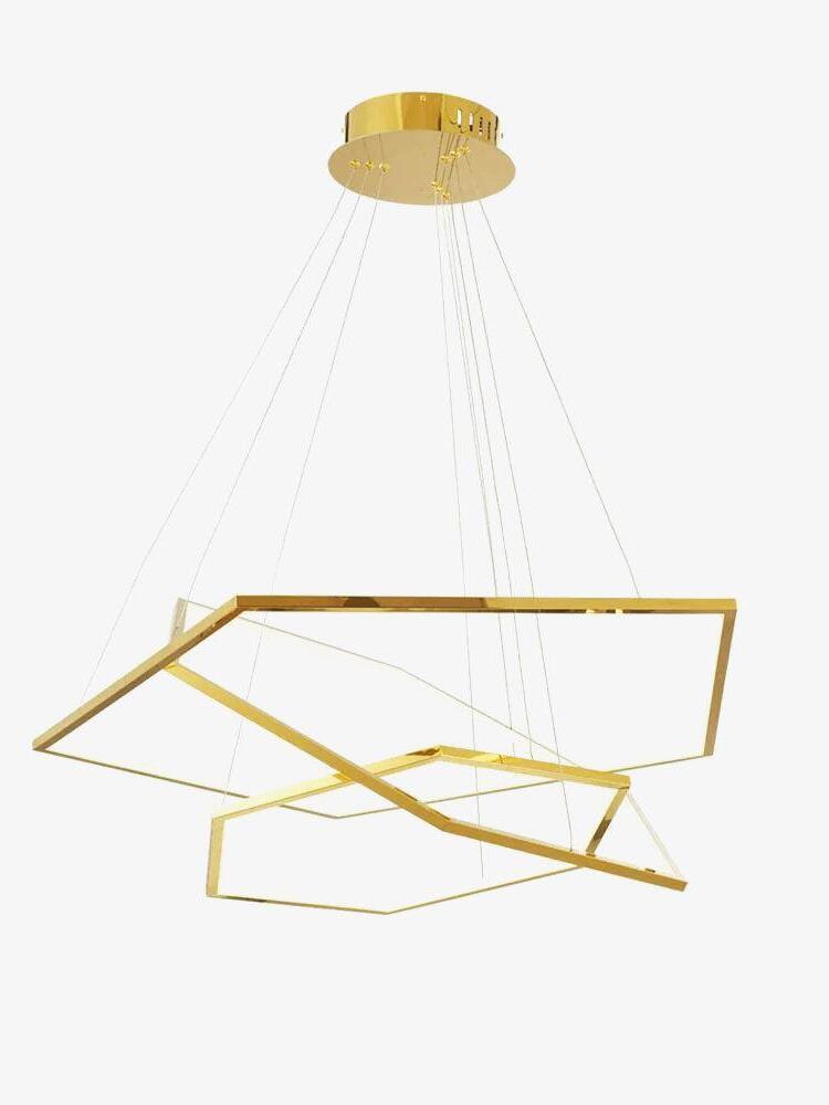 Irregular Multilayer Gold Rings Vesanto Chandelier - Cueteks