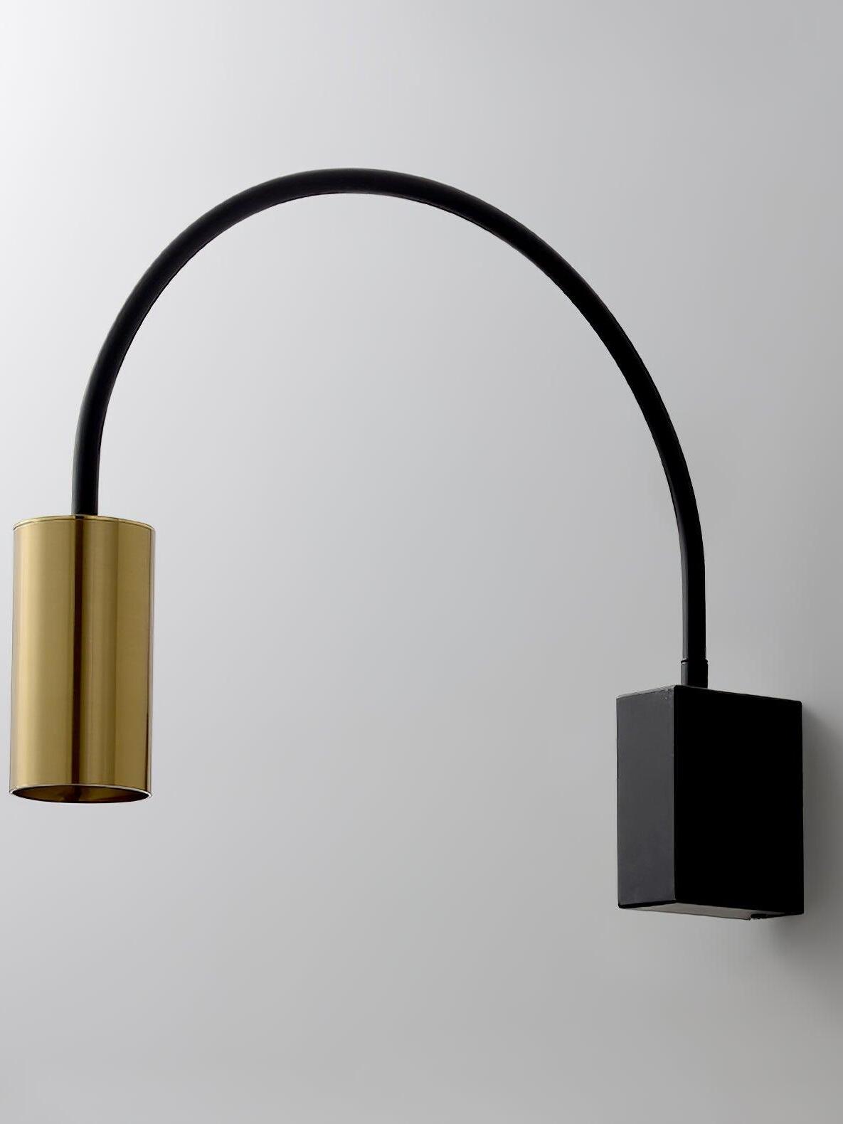 Angled view of an Antonella arched wall spotlight