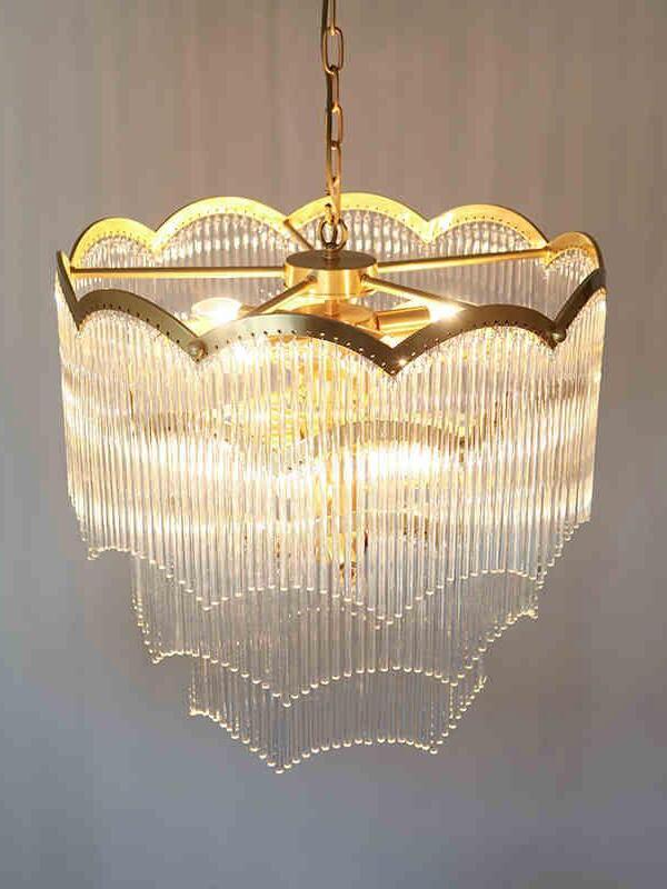 Classic Maria Theresa Multi-layer Glass Strips Chandelier - Cueteks