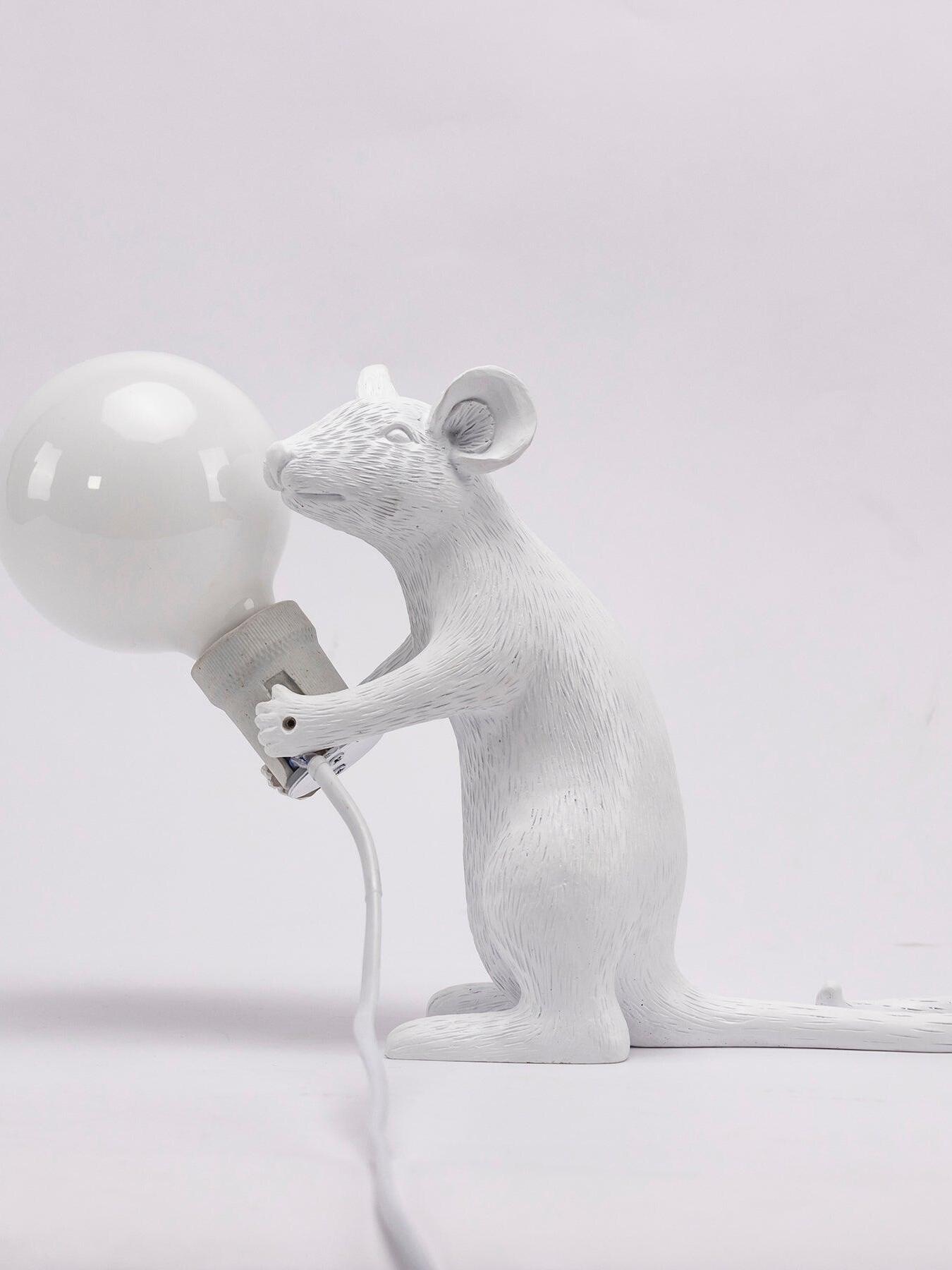 Resin White Mouse Shape Decorative Table Light - Cueteks