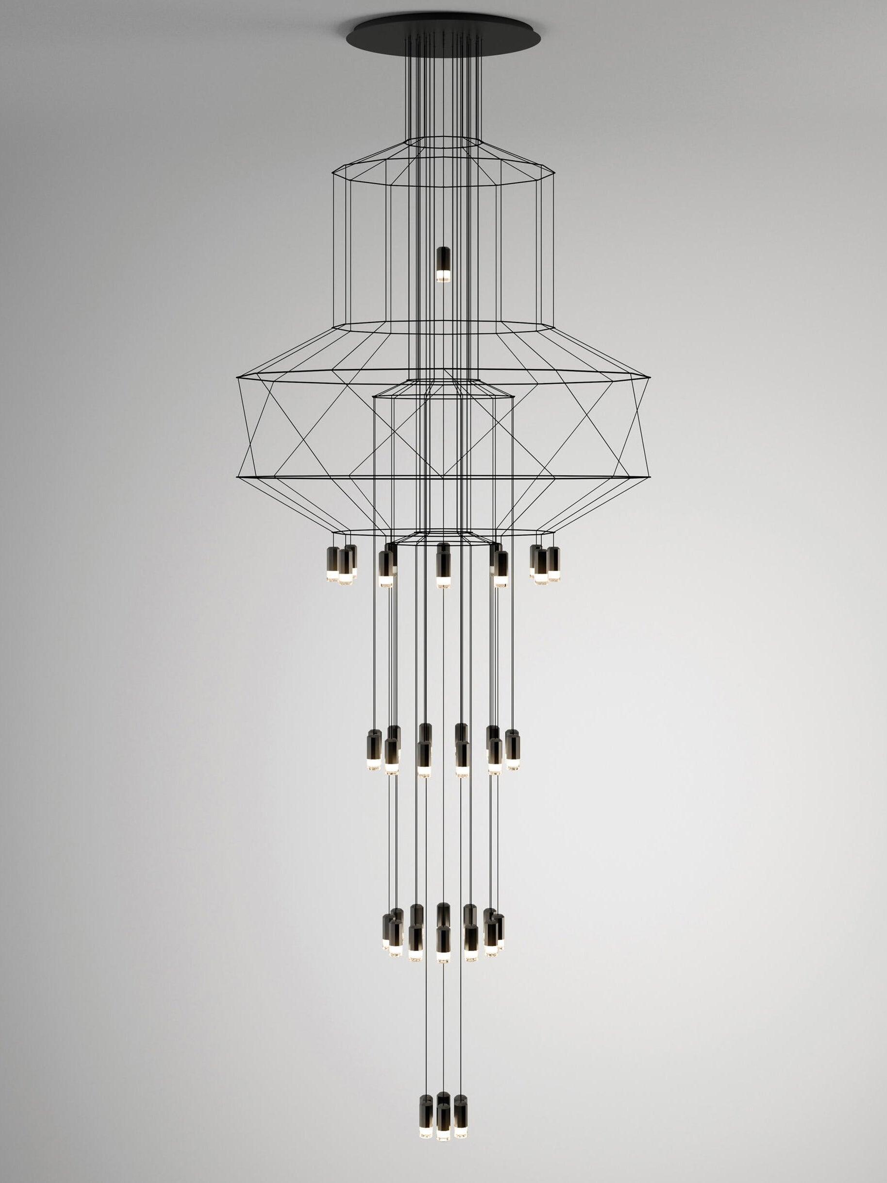 Industrial Metal Lines Multi-head Chandelier - Cueteks